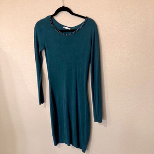 Lavand‎ chain detail long sleeve body con dress medium Anthropologie